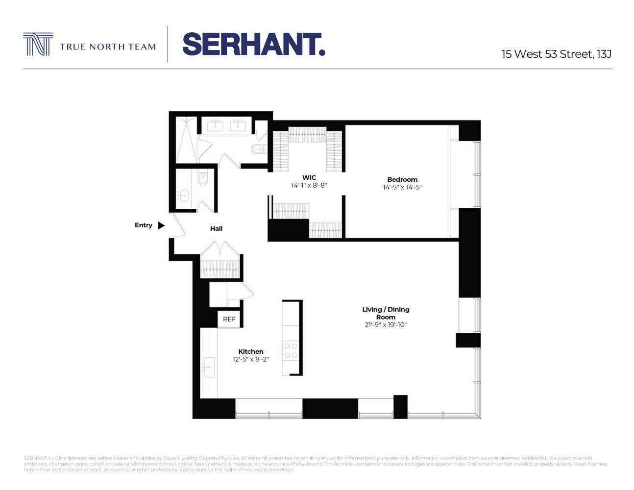 Floorplan for 15 West 53rd Street, 13J