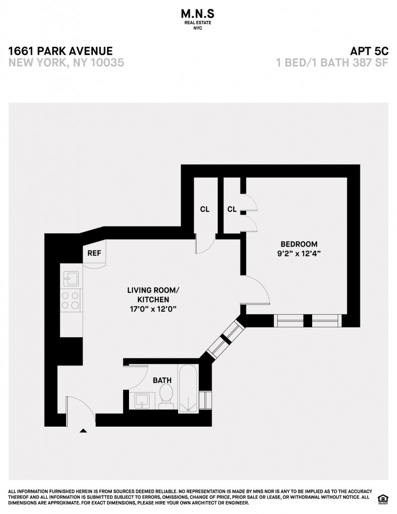 Floorplan for 1661 Park Avenue, 5-C