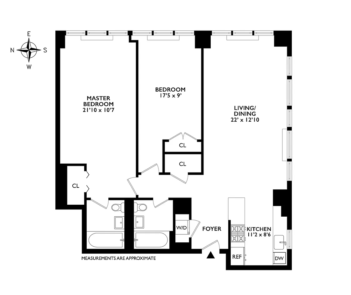 Floorplan for 322 West 57th Street, 27S