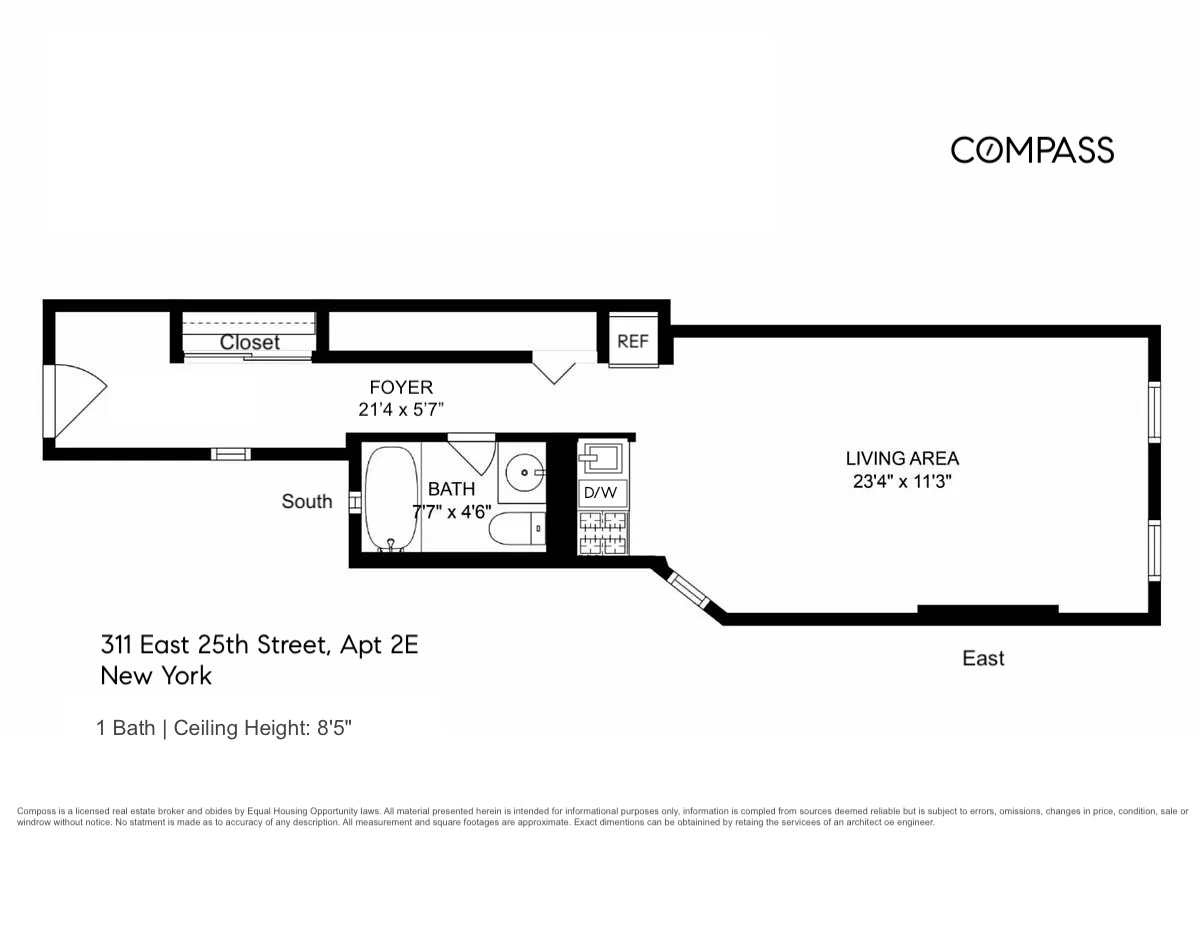 Floorplan for 311 East 25th Street, 2E