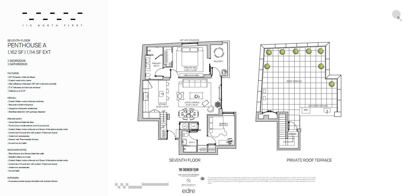 Floorplan for 110 North 1st Street, PH-A