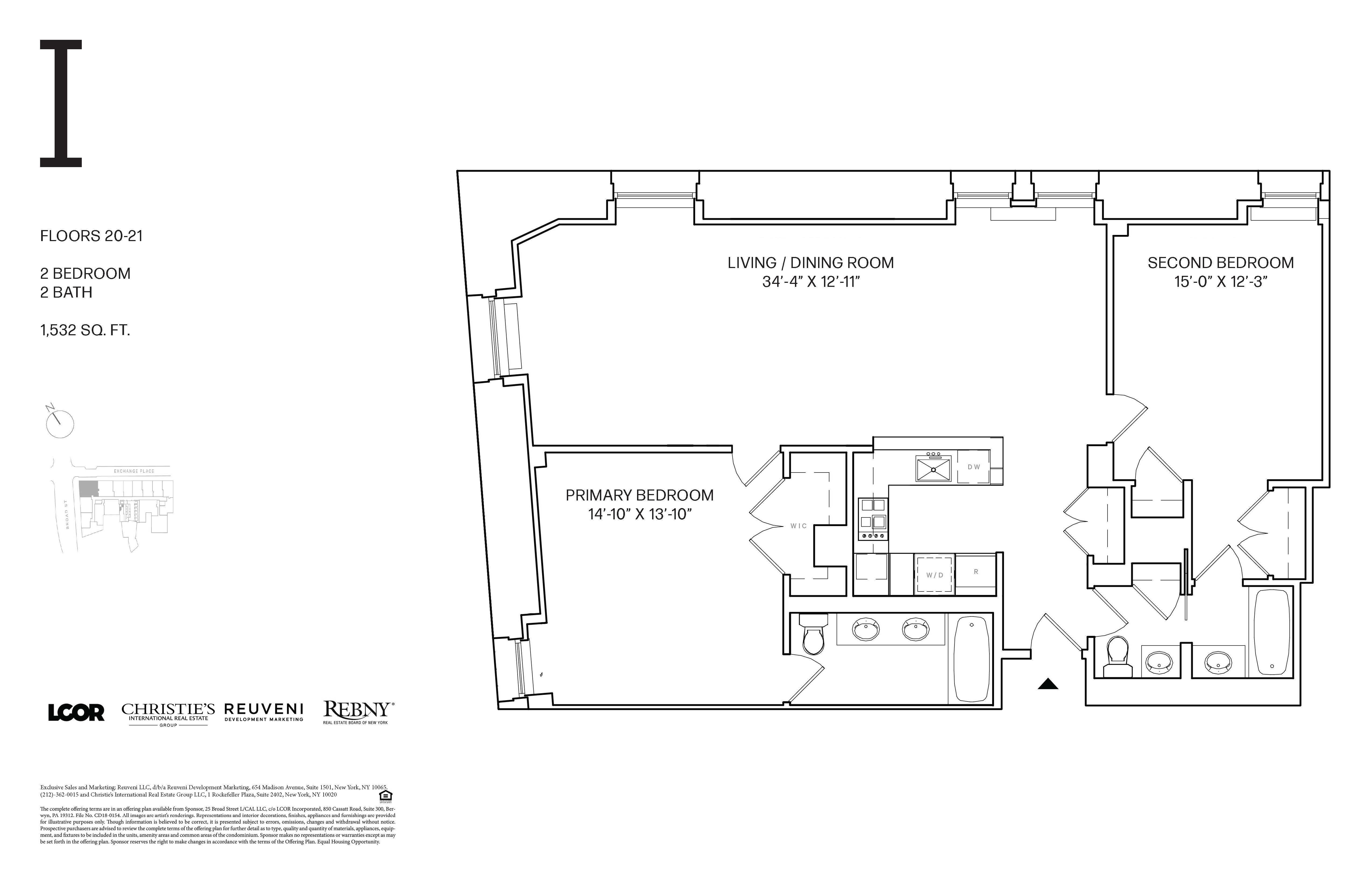 Floorplan for 25 Broad Street, 20-I