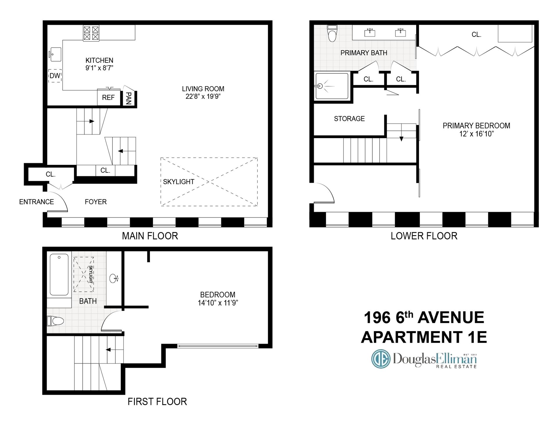 Floorplan for 196 6th Avenue, 1E