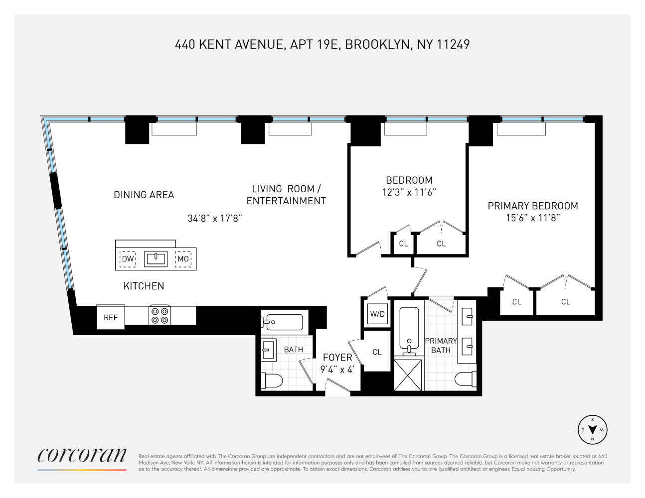 Floorplan for 440 Kent Avenue, 19E