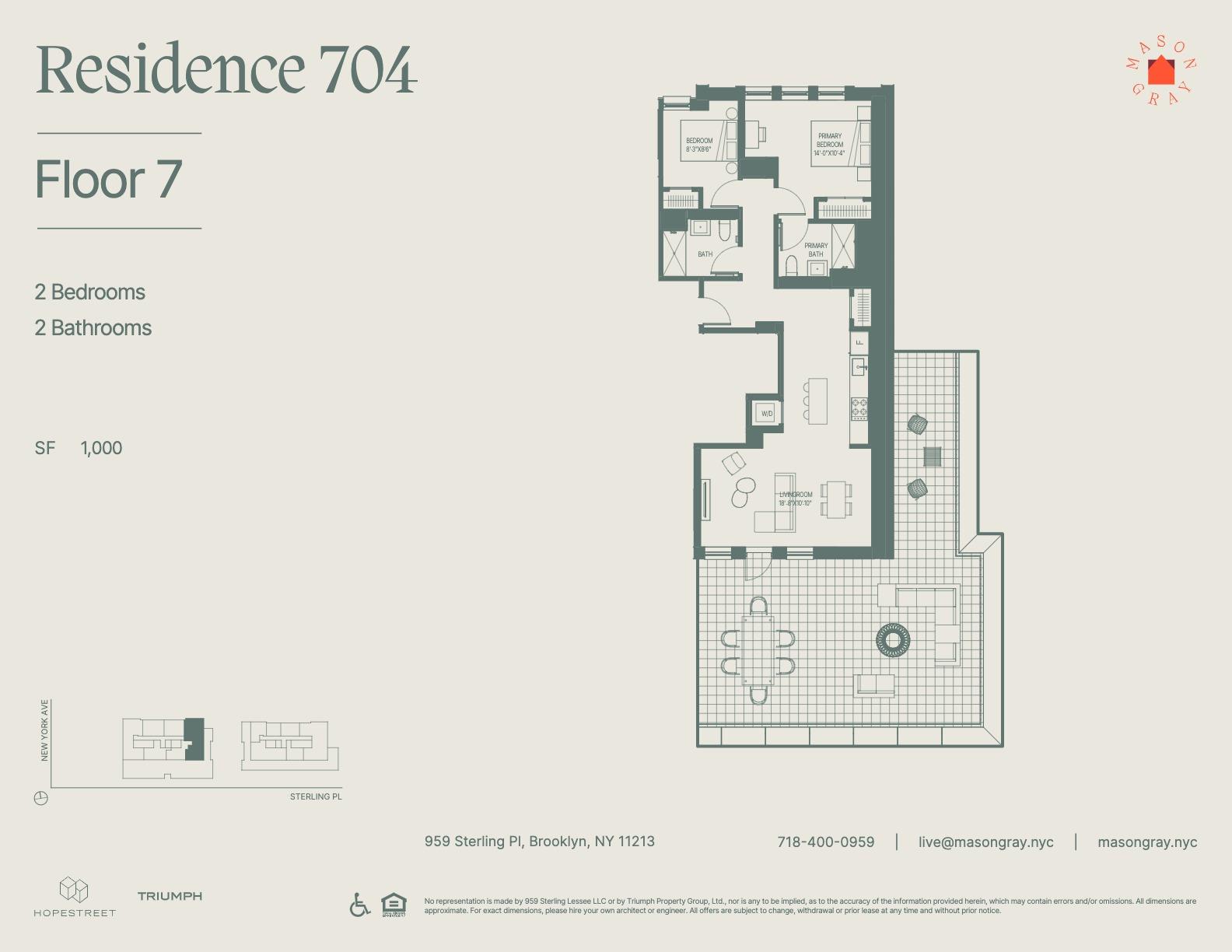 Floorplan for 955 Sterling Place, 704