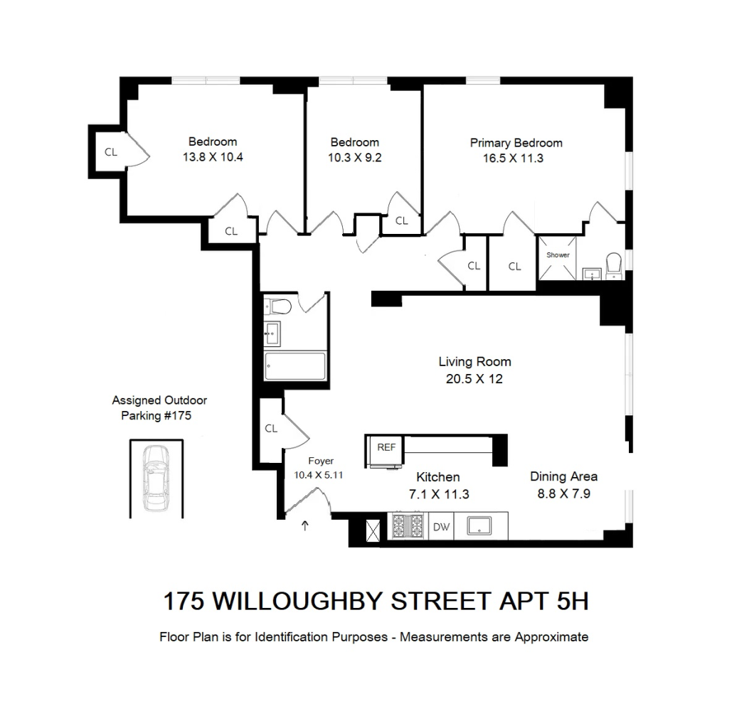 Floorplan for 175 Willoughby Street, 5H