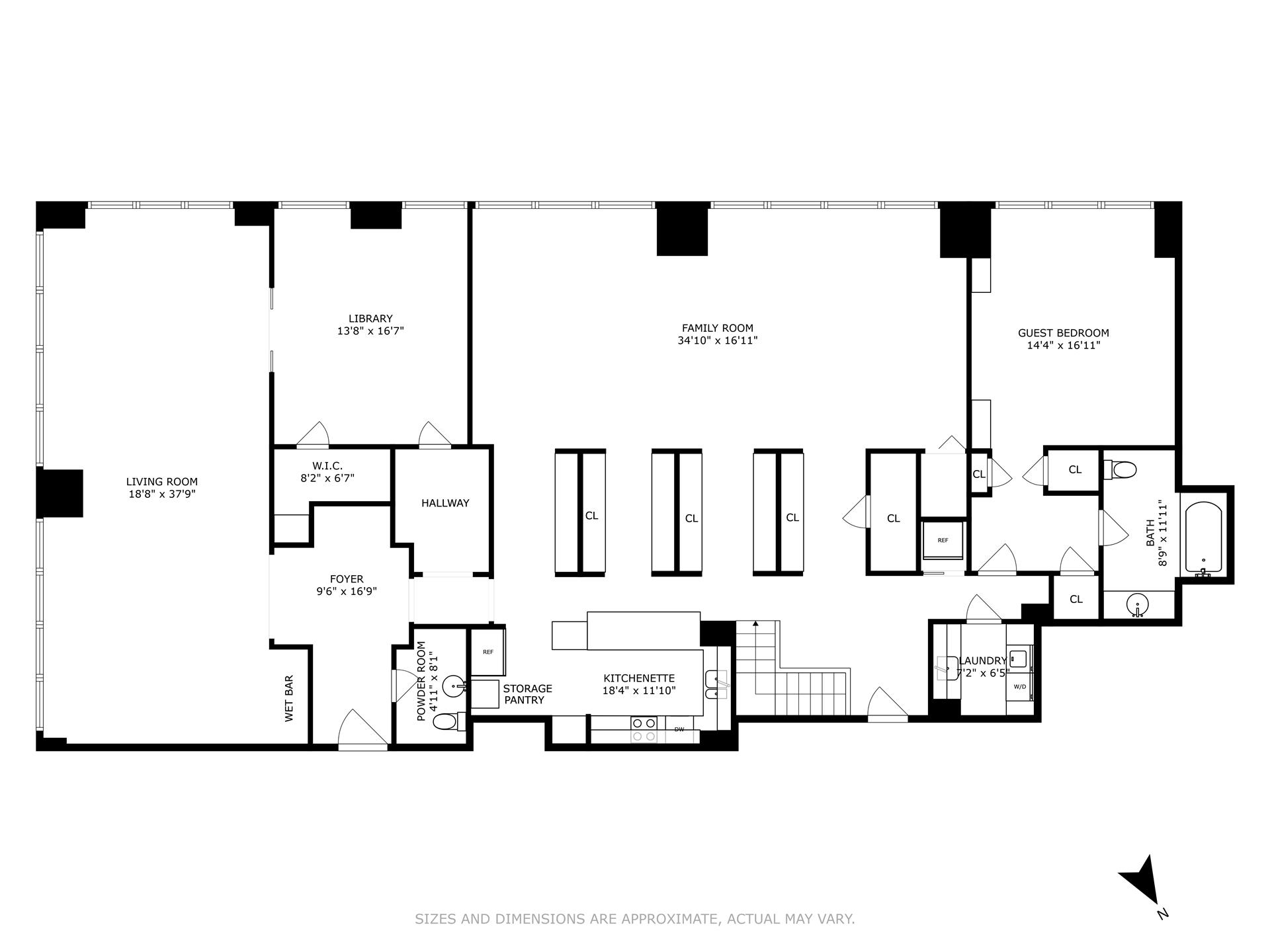 Floorplan for 641 5th Avenue, 33/34EF