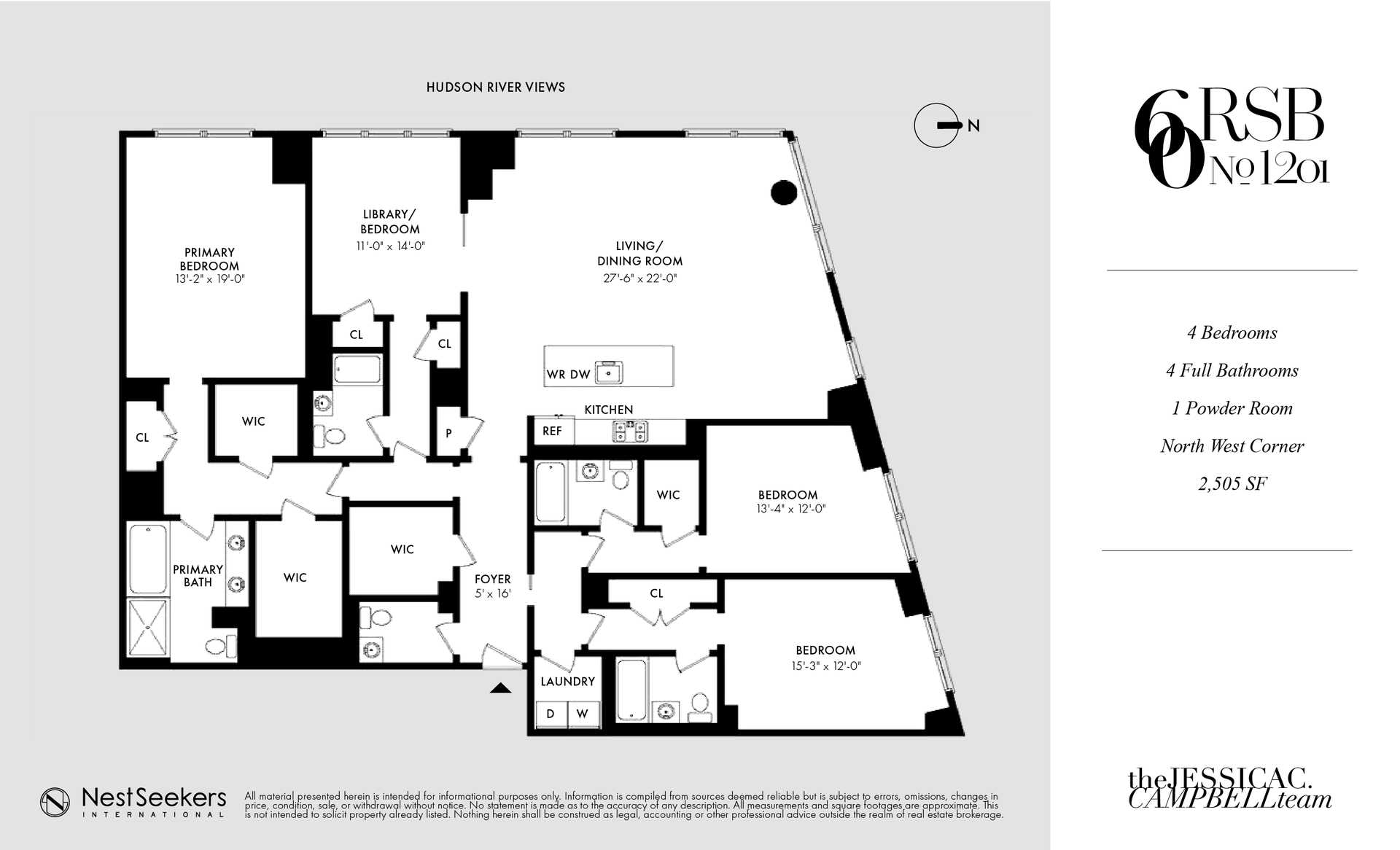 Floorplan for 60 Riverside Boulevard, 1201