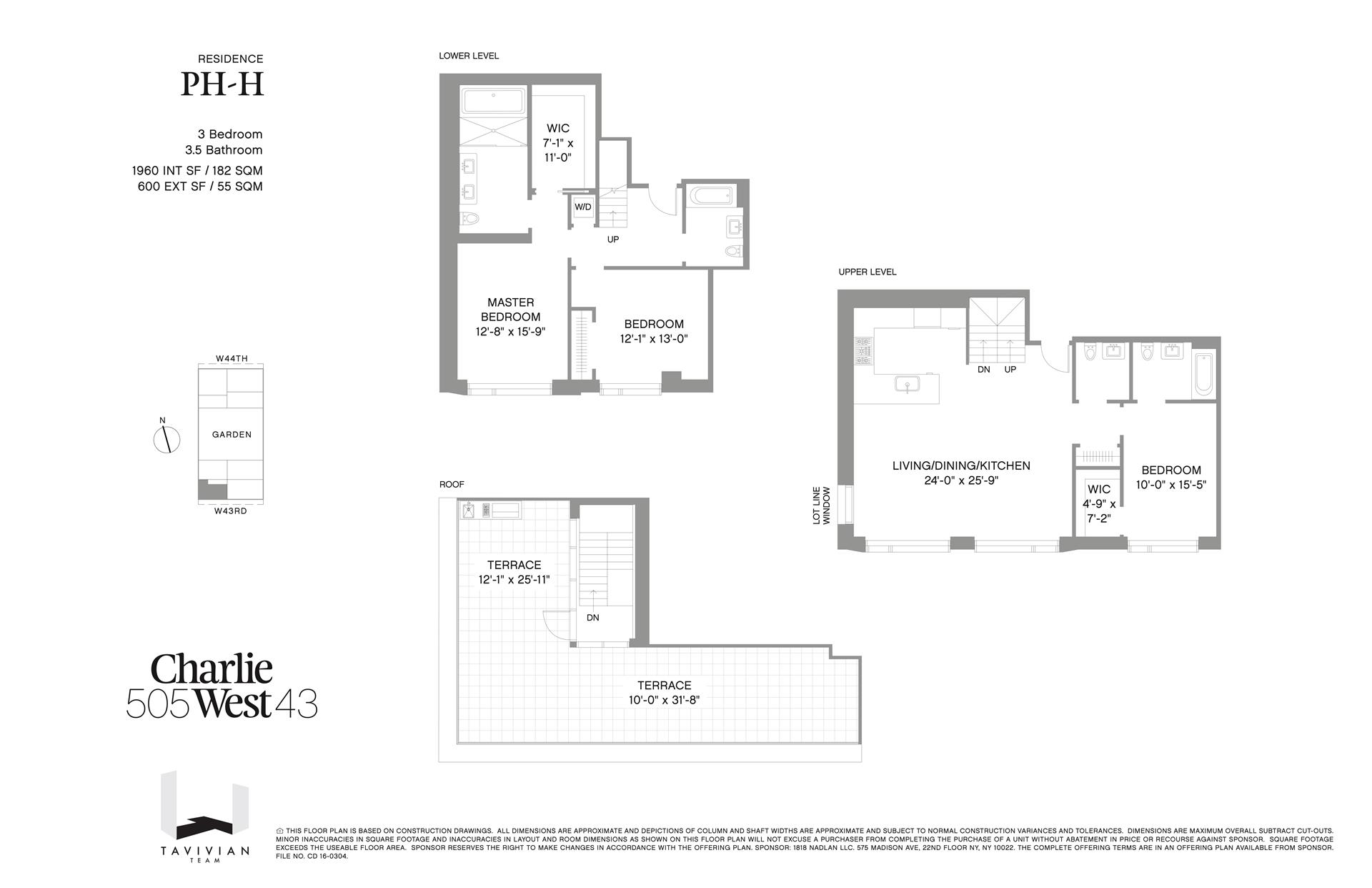 Floorplan for 505 West 43rd Street, PHH