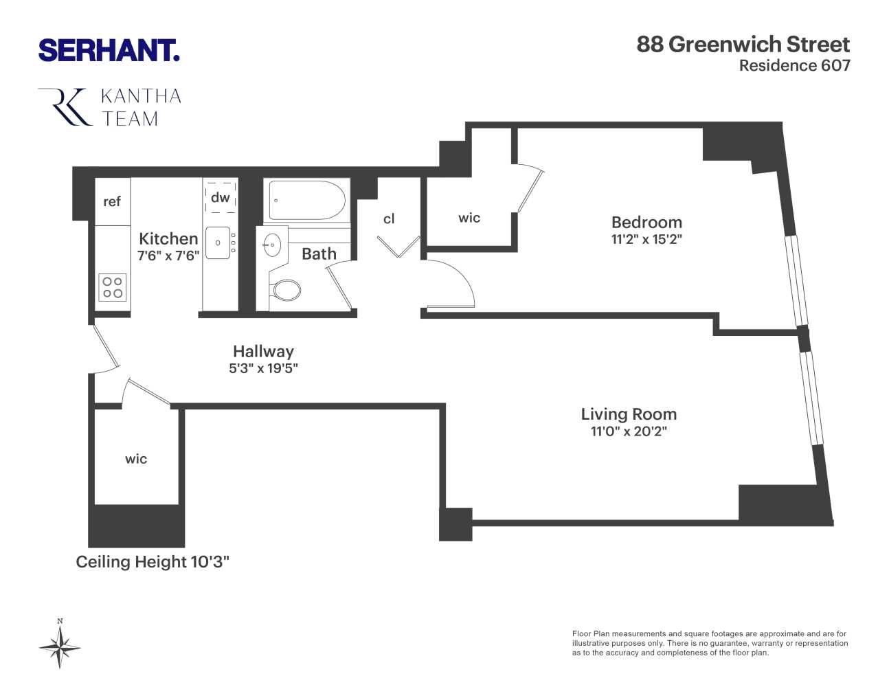 Floorplan for 88 Greenwich Street, 607