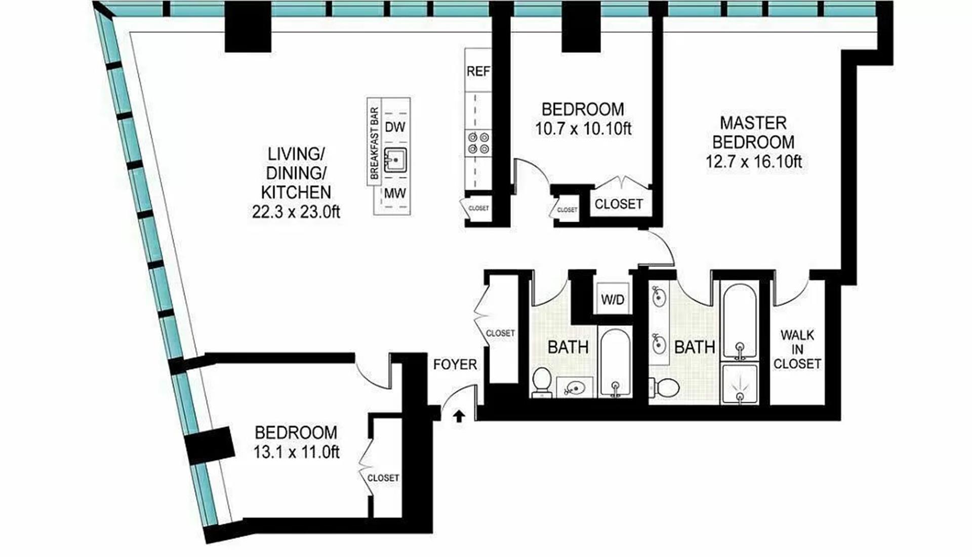 Floorplan for 440 Kent Avenue, 17B