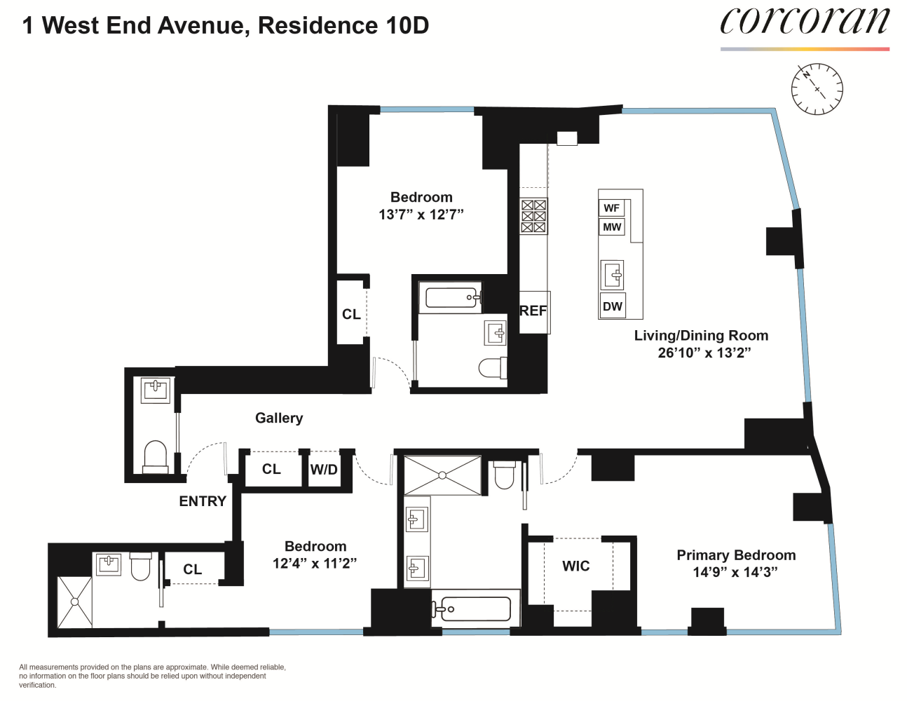 Floorplan for 1 West End Avenue, 10D