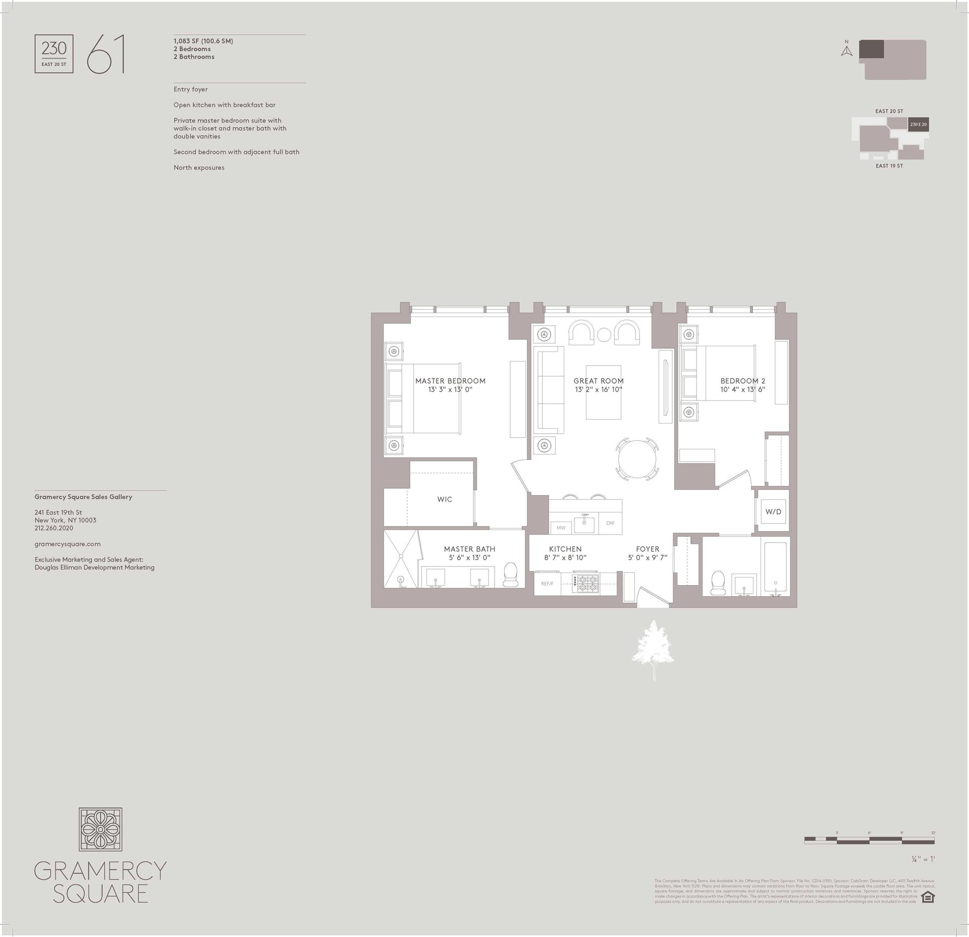 Floorplan for 230 East 20th Street, 61