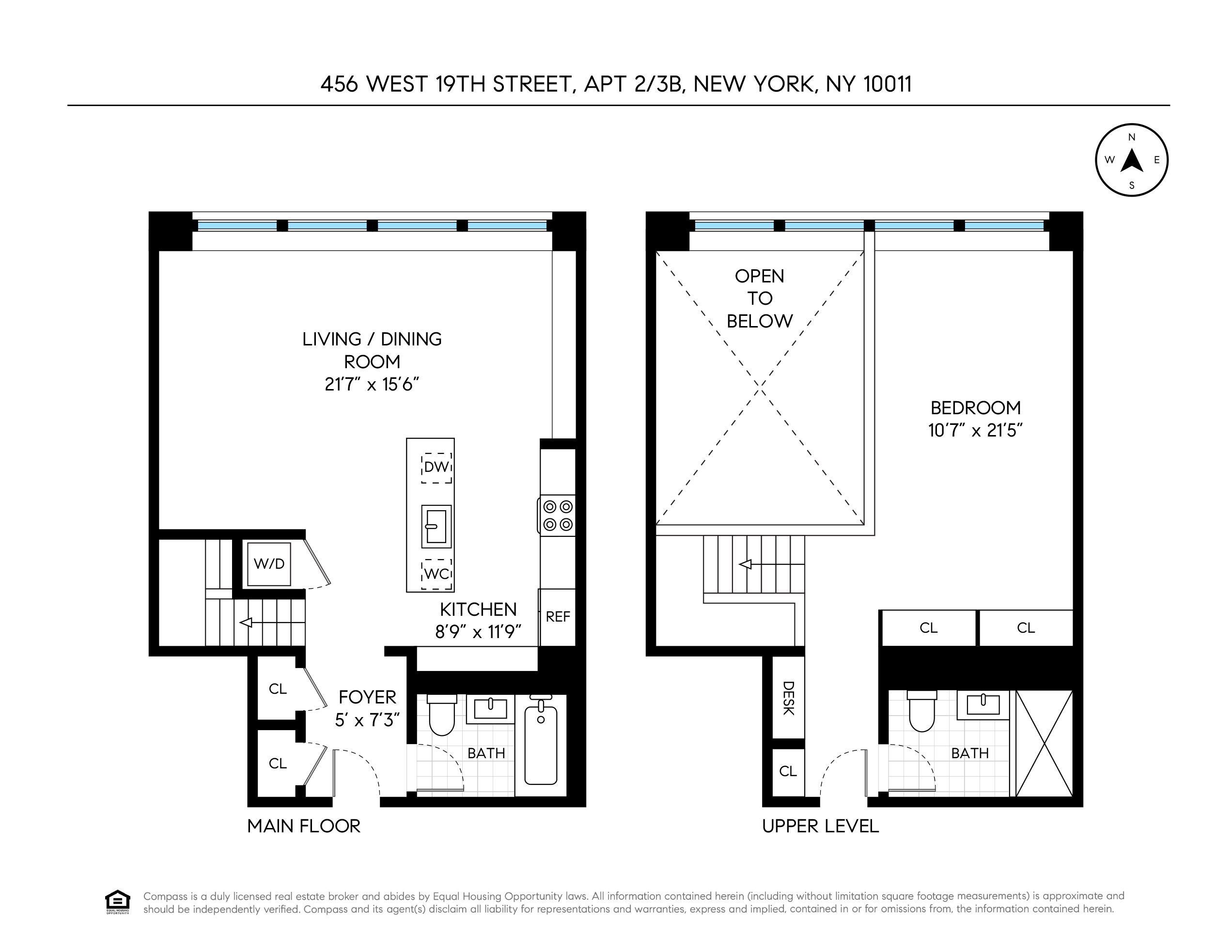 Floorplan for 456 West 19th Street, 2/3B