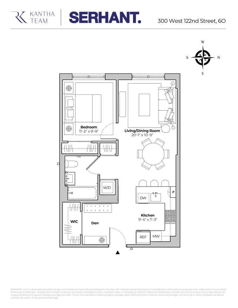 Floorplan for 300 West 122nd Street, 6O