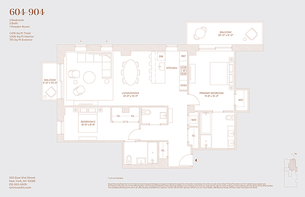 Floorplan for 305 East 61st Street, 704