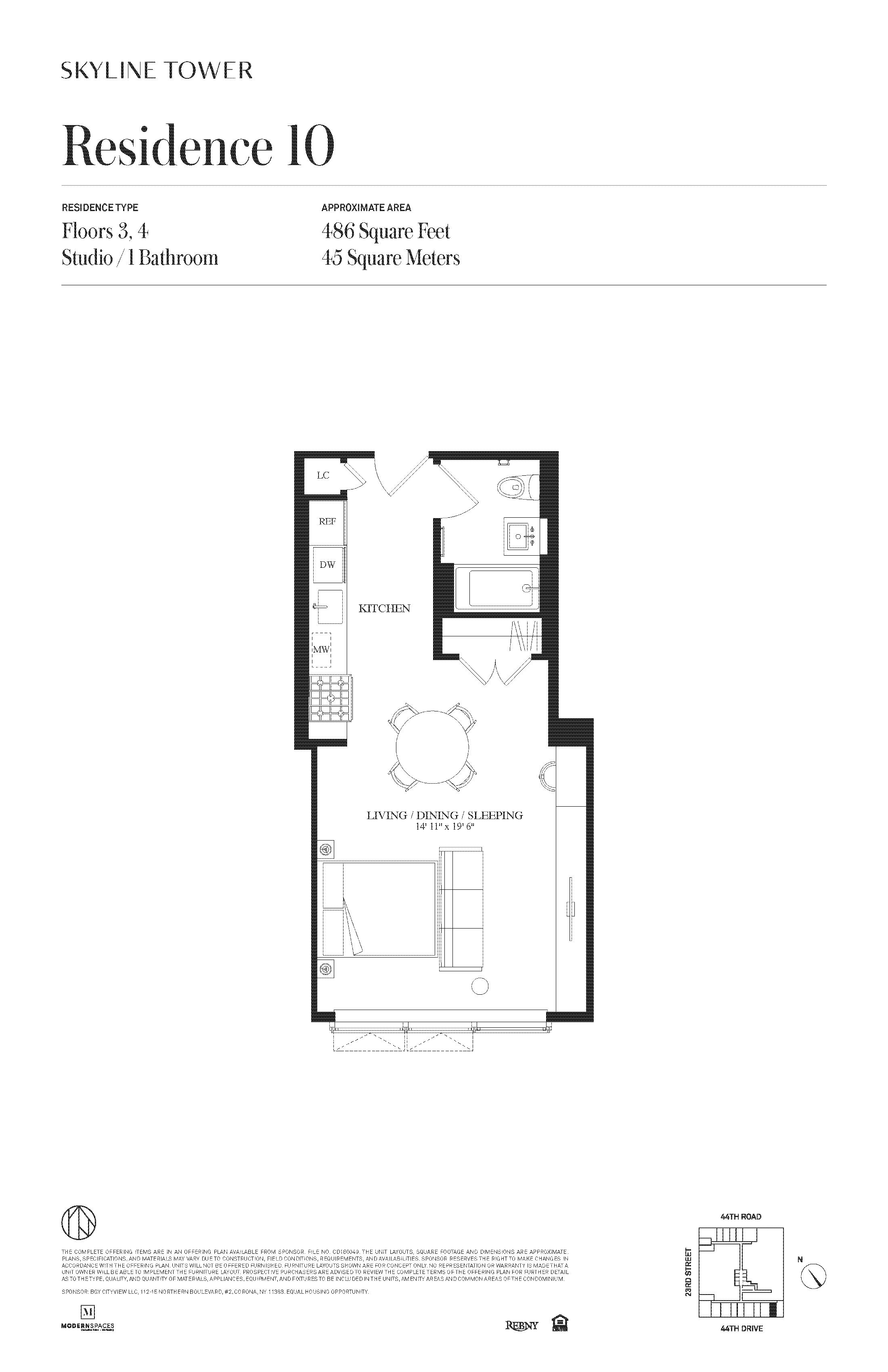 Floorplan for 3 Court Square, 410