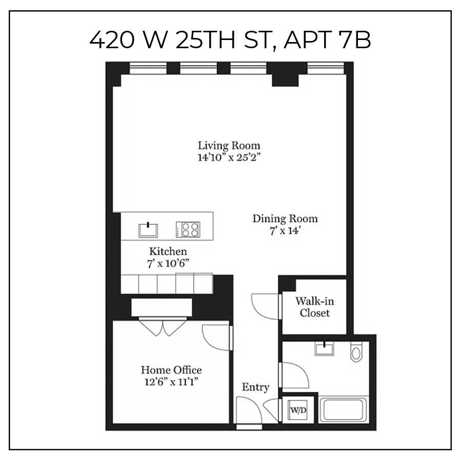 Floorplan for 420 West 25th Street, 7B