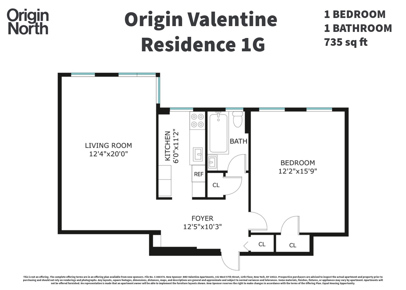 Floorplan for 3000 Valentine Avenue, 1G