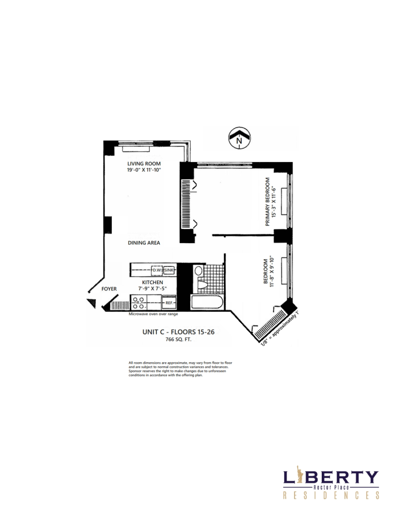 Floorplan for 377 Rector Place, 22C