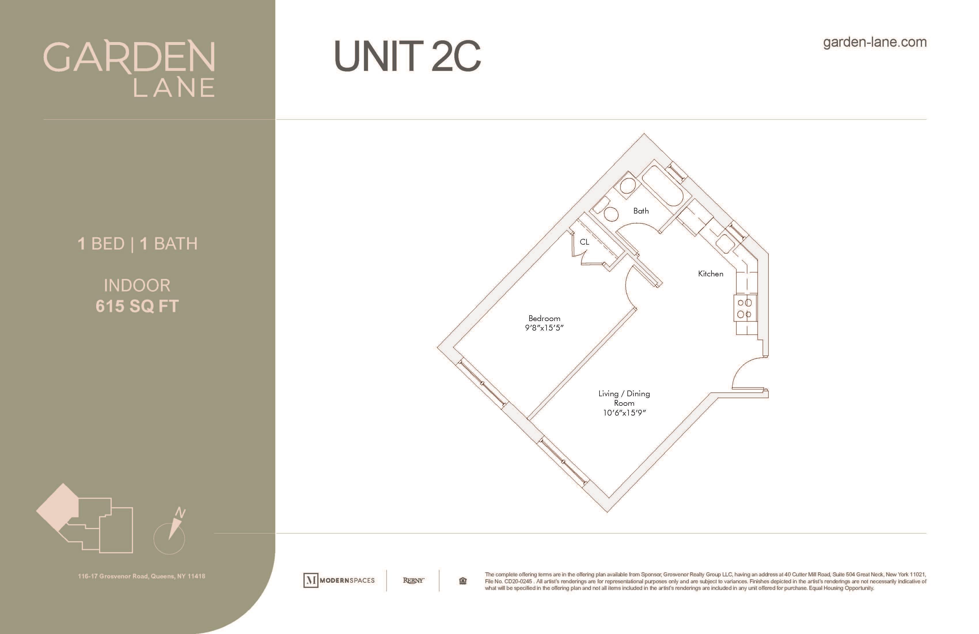 Floorplan for 116-17 Grosvenor Lane, 2-C