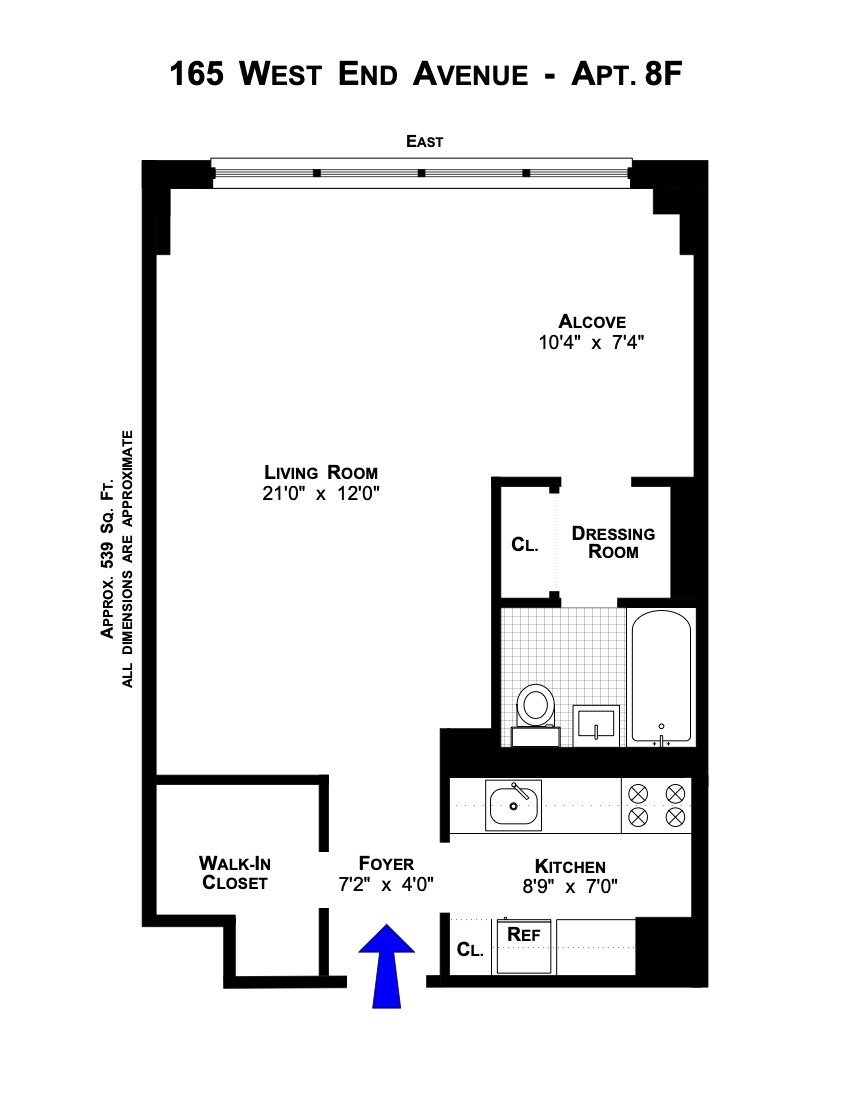 Floorplan for 165 West End Avenue, 8F