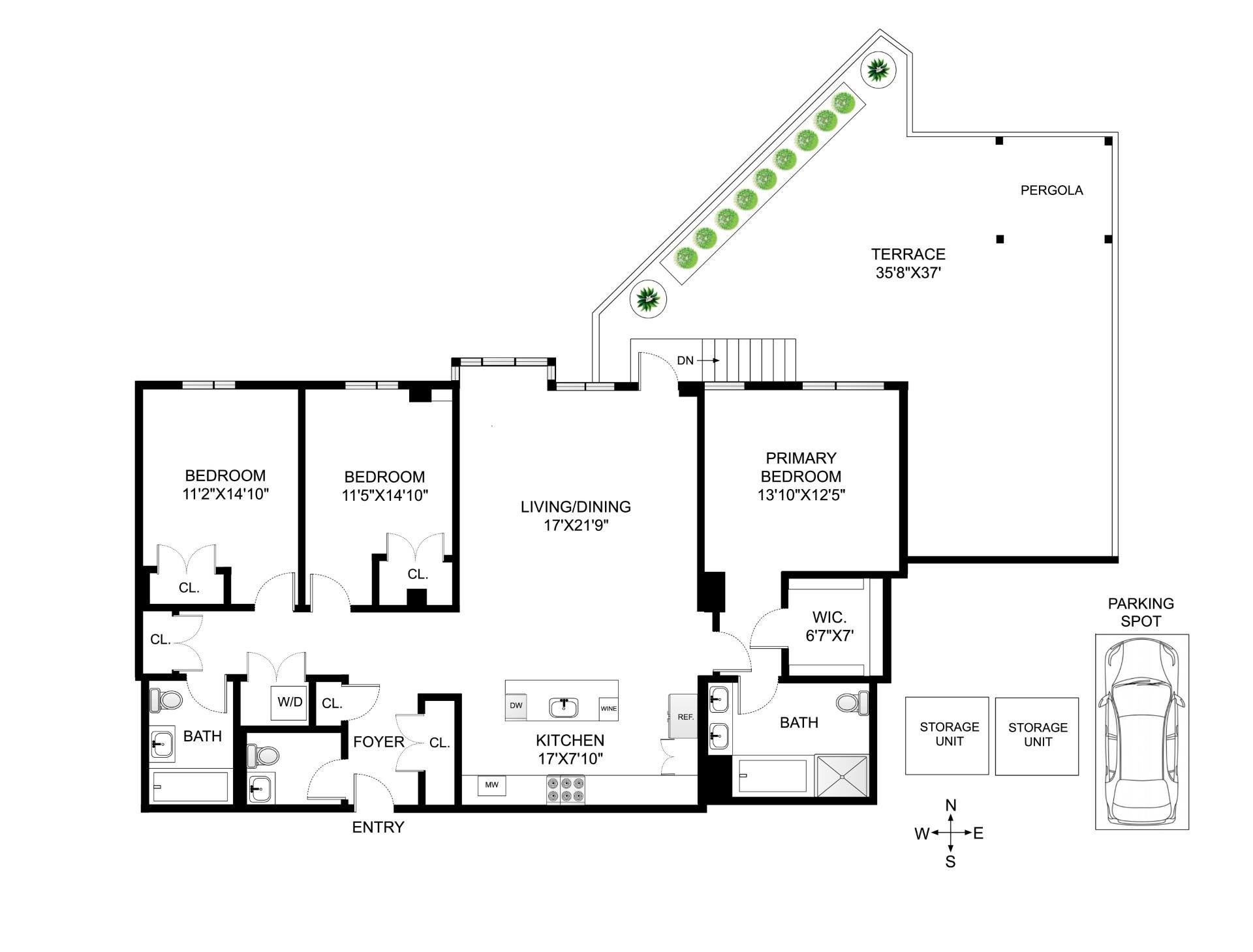 Floorplan for 345 Carroll Street, 2E