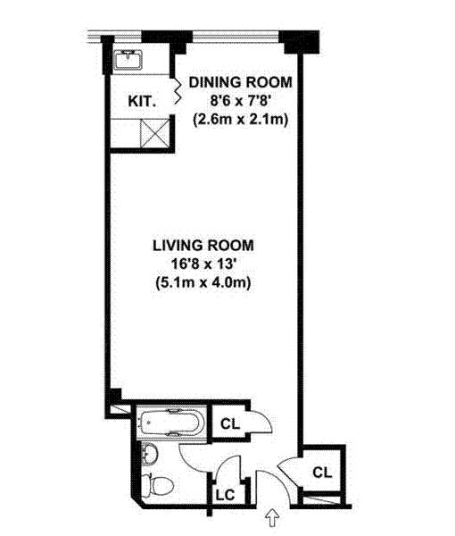 Floorplan for 225 East 46th Street, 2-K