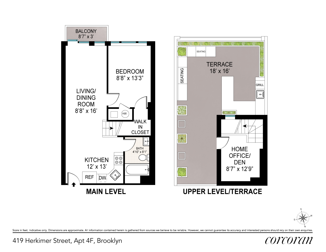 Floorplan for 419 Herkimer Street, 4F