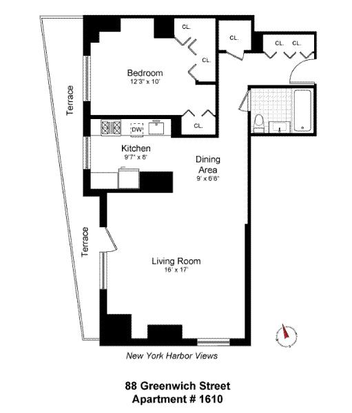 Floorplan for 88 Greenwich Street, 1610