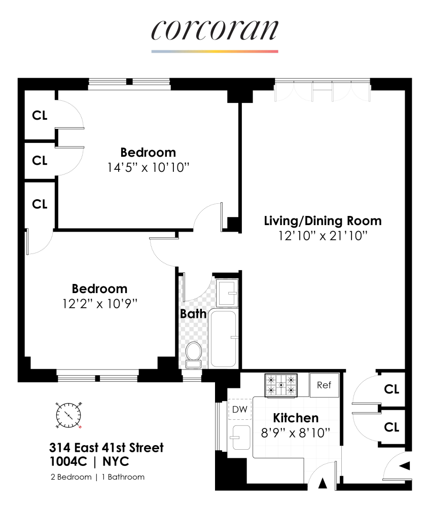 Floorplan for 324 East 41st Street, 1004C