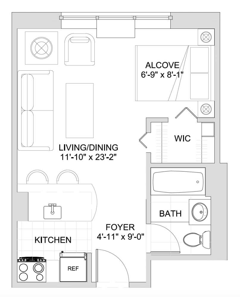 Floorplan for 555 West 23rd Street, S9P