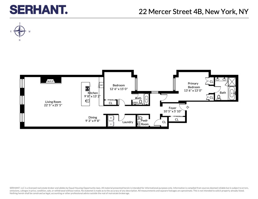 Floorplan for 22 Mercer Street, 4B