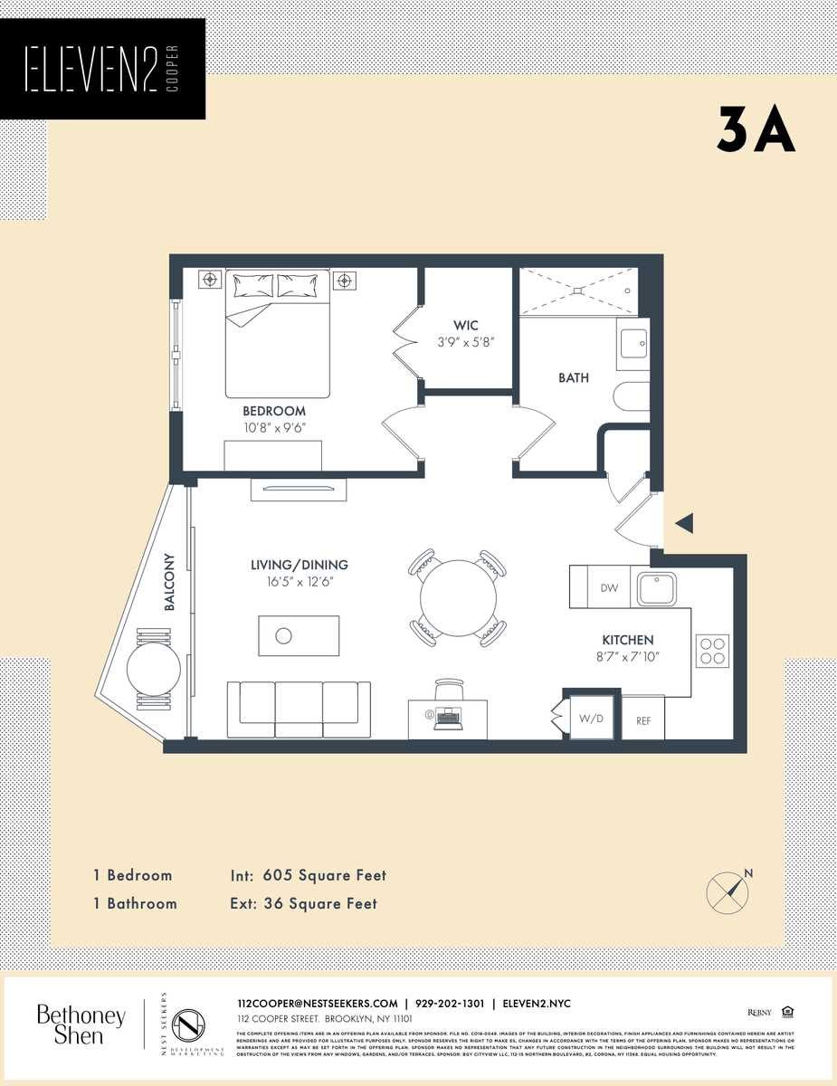 Floorplan for 112 Cooper Street, 3-A