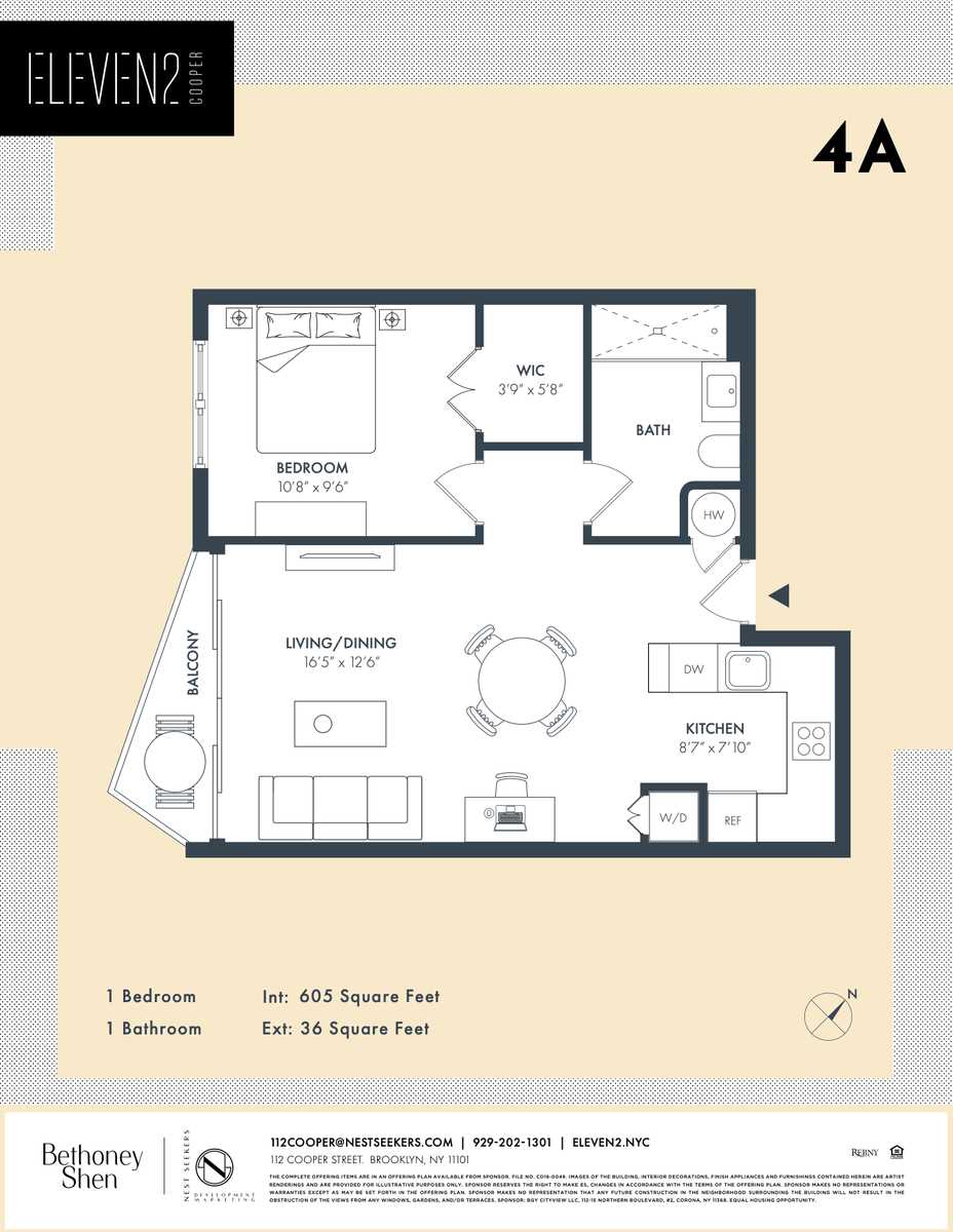 Floorplan for 112 Cooper Street, 4-A