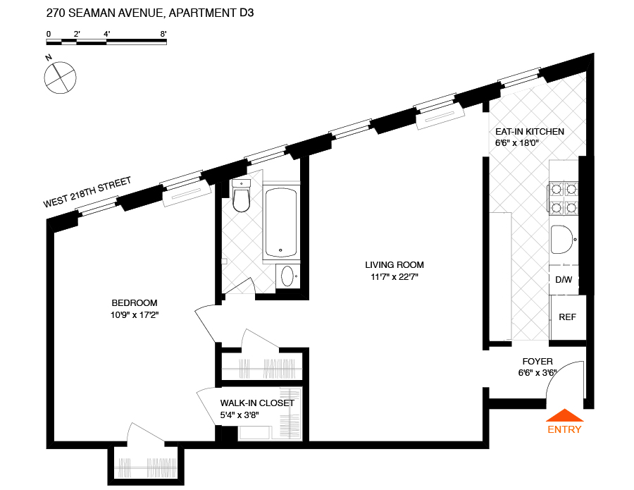 Floorplan for 270 Seaman Avenue, D3