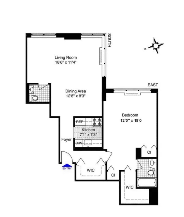 Floorplan for 235 East 40th Street, 24H