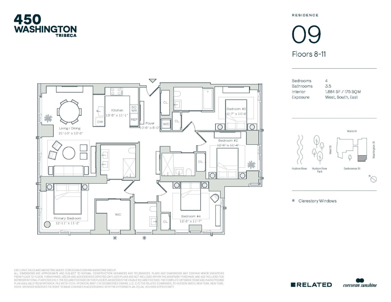 Floorplan for 450 Washington Street, 1009