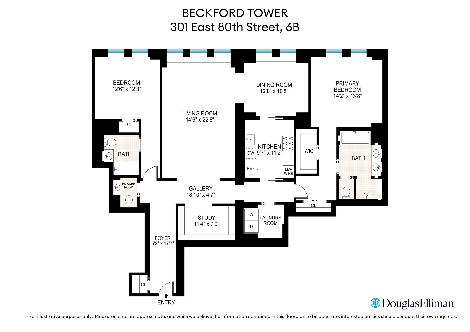 Floorplan for 301 East 80th Street, 6B