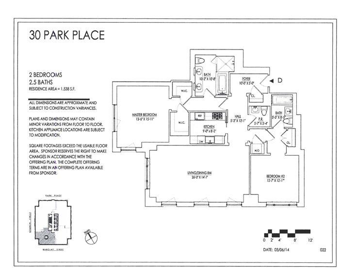 Floorplan for 30 Park Place, 57-D