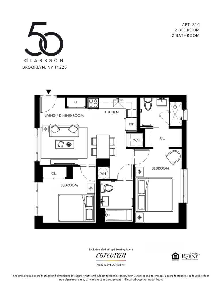 Floorplan for 50 Clarkson Avenue, PHO3