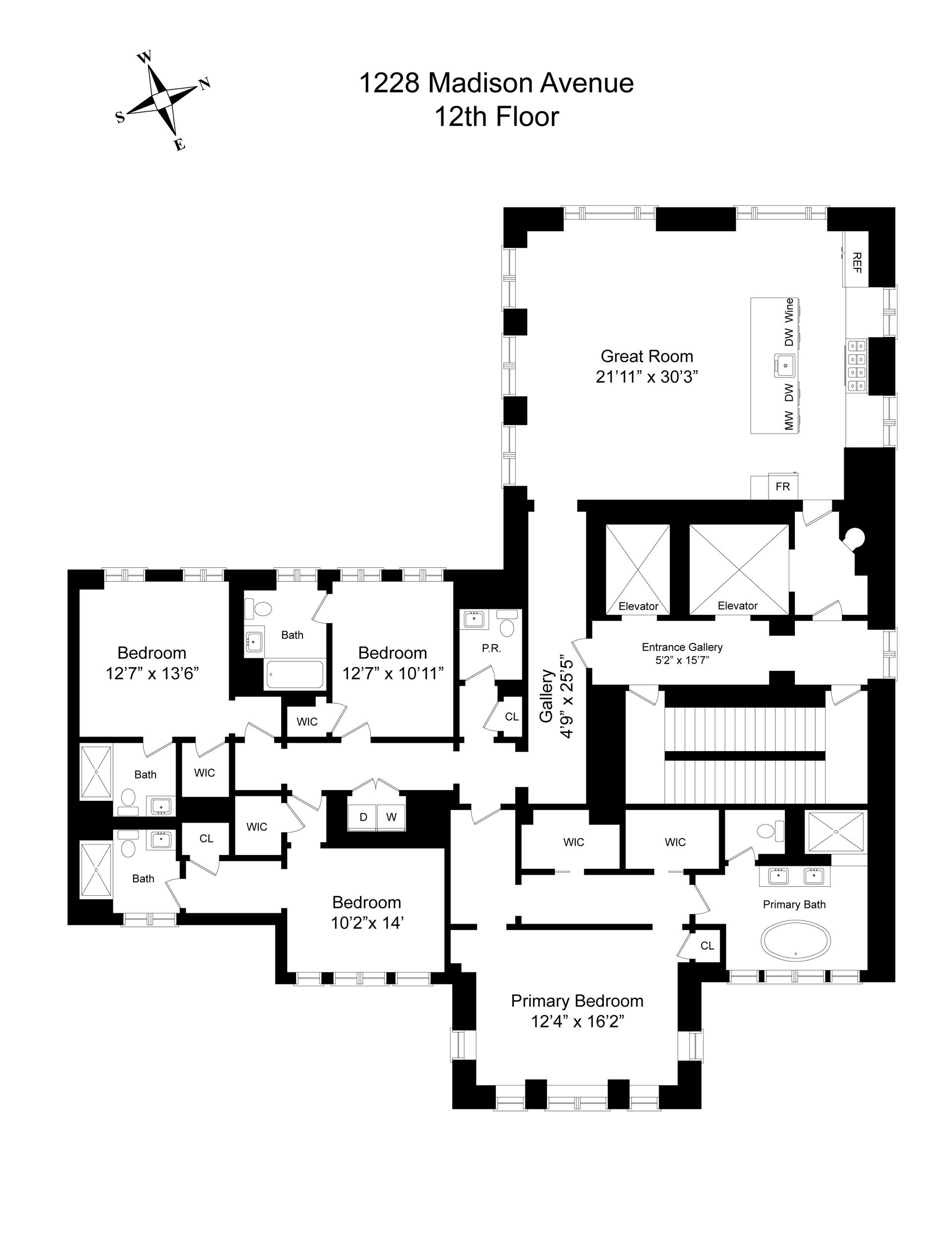 Floorplan for 1228 Madison Avenue, 12