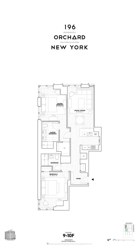 Floorplan for 196 Orchard Street, 10F