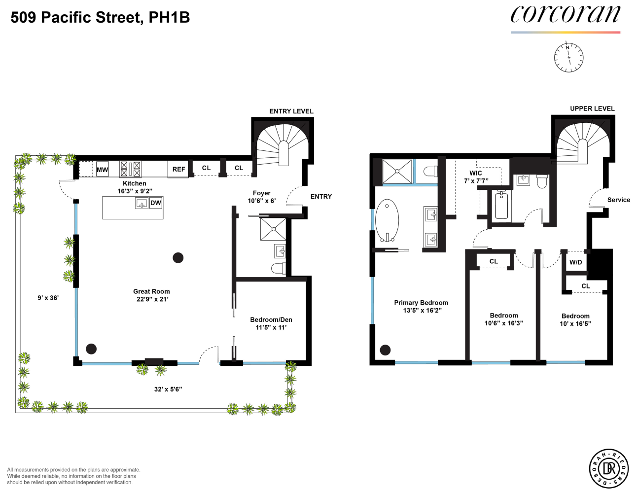 Floorplan for 509 Pacific Street, PH1B