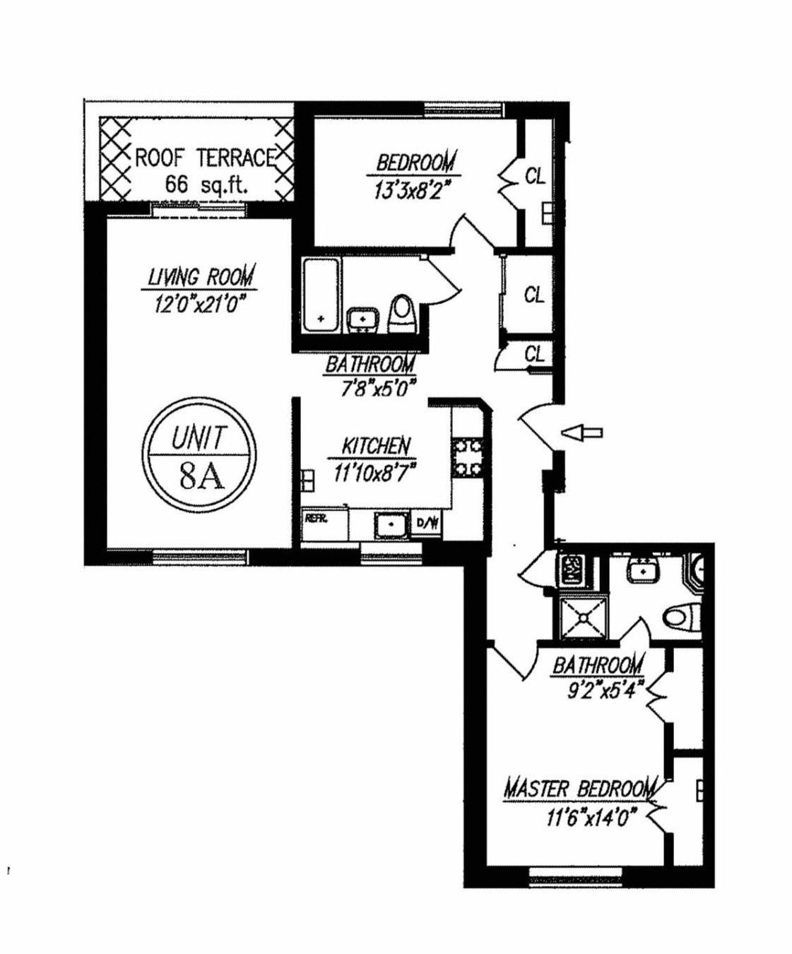 Floorplan for 1251 East 19th Street, 8A