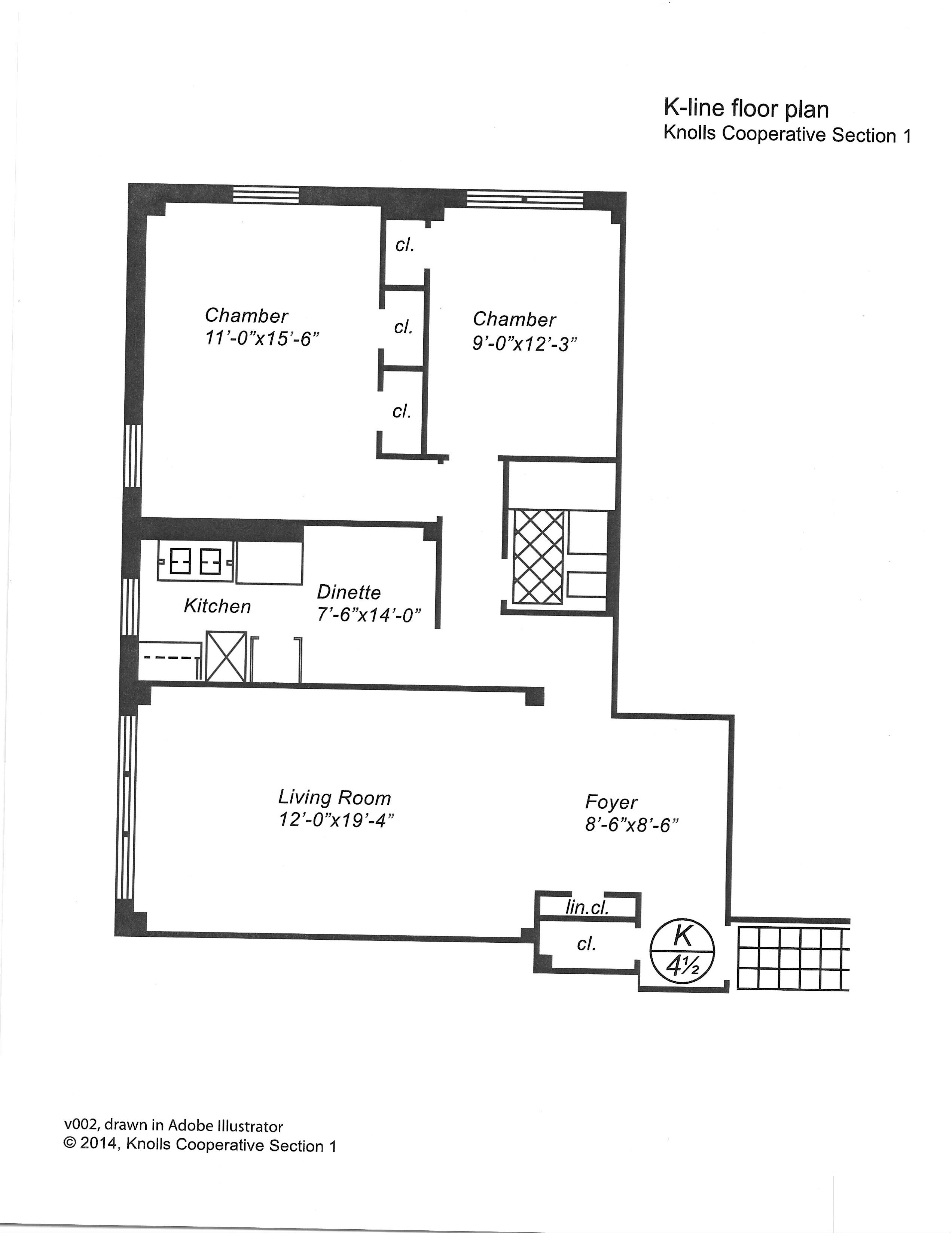 Floorplan for 80 Knolls Crescent, 9-K