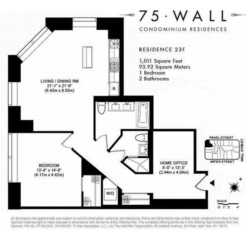 Floorplan for 75 Wall Street, 23-F