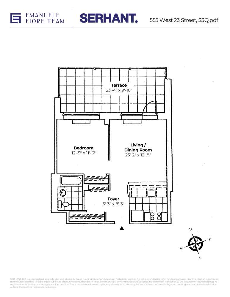 Floorplan for 555 West 23rd Street, S3Q