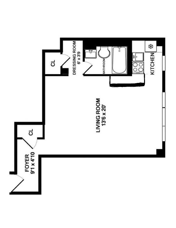 Floorplan for 319 East 50th Street, 9D