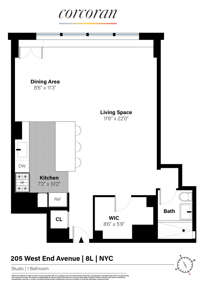 Floorplan for 205 West End Avenue, 8L